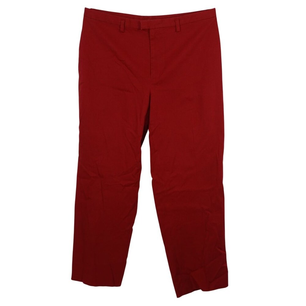 Banana Republic Red Stretch Straight Cropped Pants Women Size 14 Work Casual